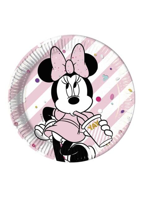 8 platos de Minnie Mouse (23cm) - Minnie Party Gem