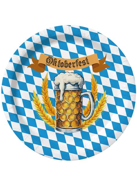 8 platos de Oktoberfest (23cm) - Funiglobal | Funidelia