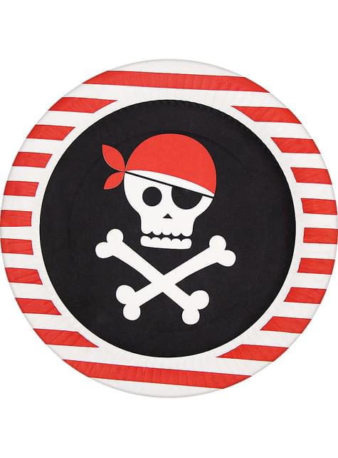 8 platos de piratas (23cm) - Pirates Party - Funiglobal | Funidelia