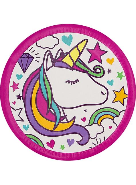 8 platos de unicornio 23cm - Lovely Unicorn - Funiglobal | Funidelia