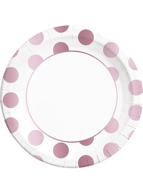 8 platos Dots Collection morados (23 cm) - Procos | Funidelia