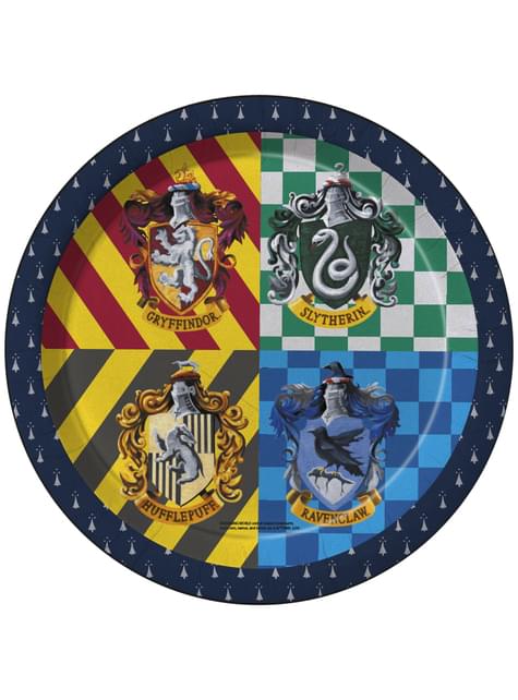 8 platos Harry Potter (23cm) - Hogwarts Houses - Funiglobal | Funidelia