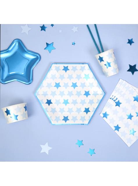 8 platos hexagonales (27 cm) - Blue Star - Neviti | Funidelia