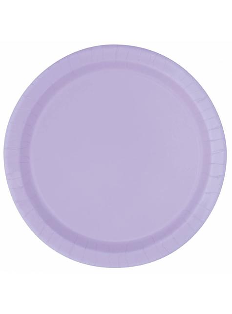8 platos lila (23 cm) - Línea Colores Básicos - Unique | Funidelia