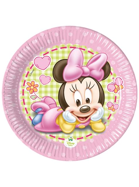 8 platos Minnie Mouse (20cm) - Baby Minnie