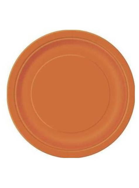 8 platos naranjas (23 cm) - Línea Colores Básicos - Unique | Funidelia