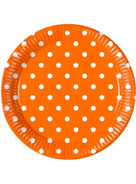 8 platos Orange Dots (23 cm) - Procos | Funidelia