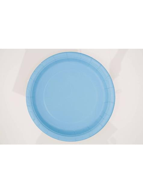 8 platos pequeños azul cielo (18 cm) - Línea Colores Básicos - Unique | Funidelia