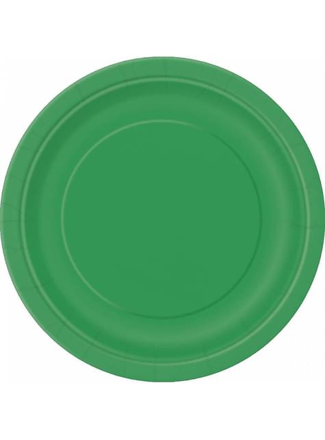 8 platos pequeños verde esmeralda (18 cm) - Línea Colores Básicos - Unique | Funidelia