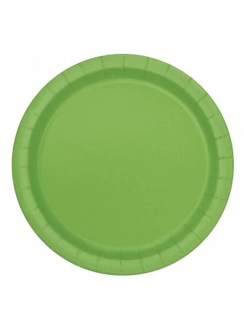 8 platos pequeños verde lima (18 cm) - Línea Colores Básicos - Unique | Funidelia