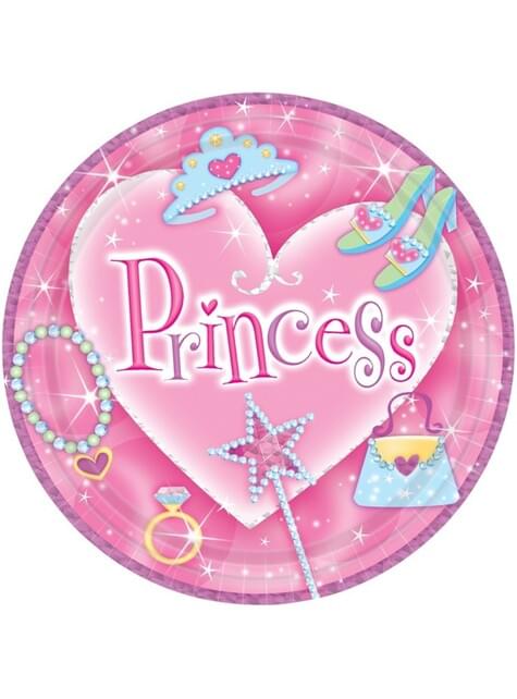 8 platos Princess (23 cm) - AMSCAN | Funidelia