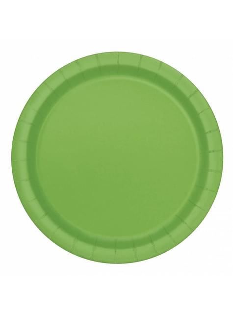 8 platos verde lima (23 cm) - Línea Colores Básicos - Unique | Funidelia