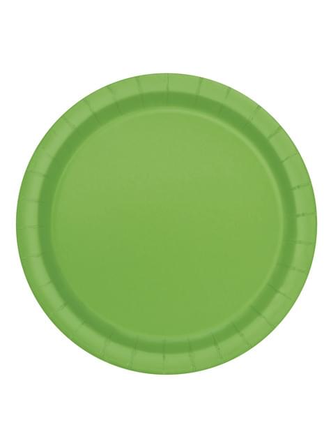 8 platos verde lima (23 cm) - Línea Colores Básicos - Unique | Funidelia