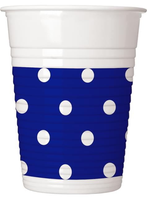 8 vasos Blue Royal Dots - Procos | Funidelia
