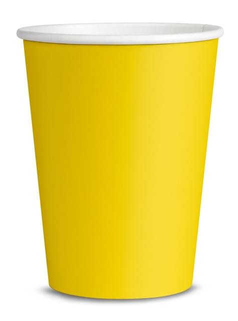 8 vasos color amarillo - Colores lisos - Funiglobal | Funidelia