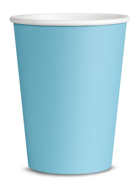 8 vasos color azul claro - Colores lisos - Funiglobal | Funidelia