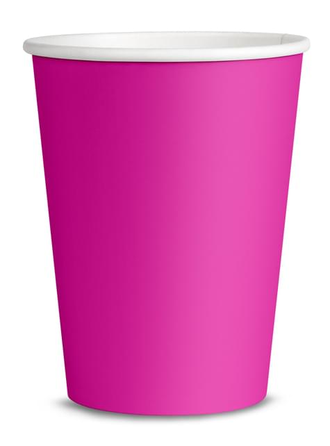 8 vasos color fucsia - Colores lisos - Funiglobal | Funidelia