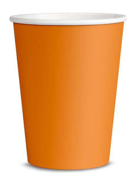 8 vasos color naranja - Colores lisos - Funiglobal | Funidelia