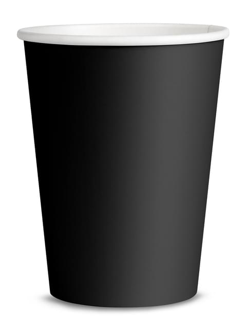 8 vasos color negro - Colores lisos