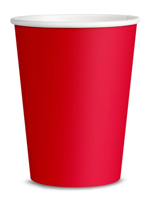 8 vasos color rojo - Colores lisos - Funiglobal | Funidelia
