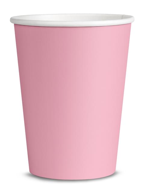 8 vasos color rosa palo - Colores lisos - Funiglobal | Funidelia