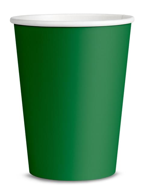 8 vasos color verde - Colores lisos - Funiglobal | Funidelia