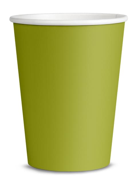 8 vasos color verde lima - Colores lisos - Funiglobal | Funidelia