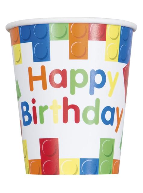 8 vasos de Bloques de construcción - Building Blocks party