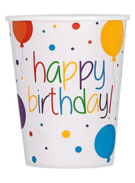 8 vasos de cumpleaños - Happy Birthday - Funiglobal | Funidelia
