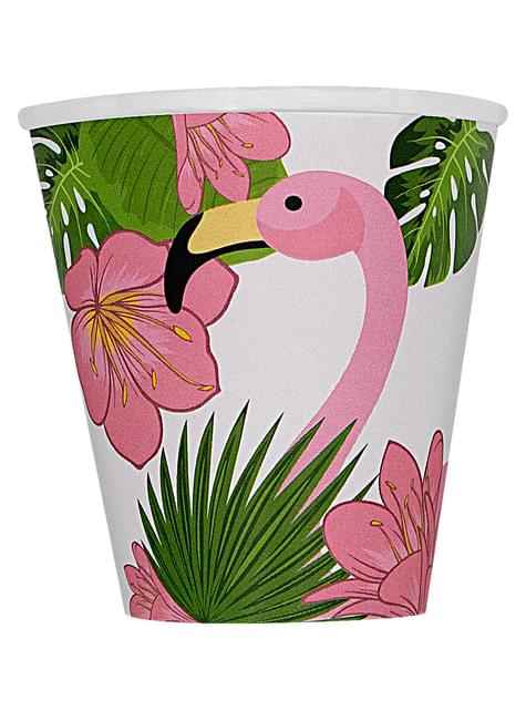 8 vasos de flamencos - Tropical flamingos - Funiglobal | Funidelia
