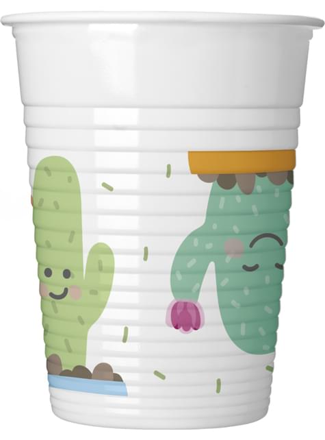 8 vasos de plástico de cactus graciosos - Procos | Funidelia