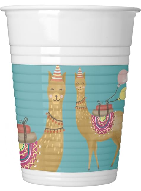 8 vasos de plástico de llama - Procos | Funidelia