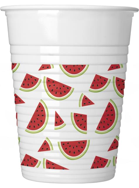 8 vasos de plástico de sandia - Procos | Funidelia
