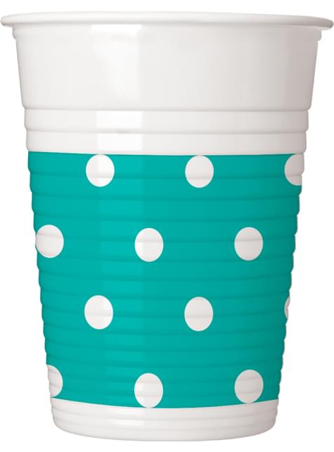 8 vasos Turquoise Dots - Procos | Funidelia