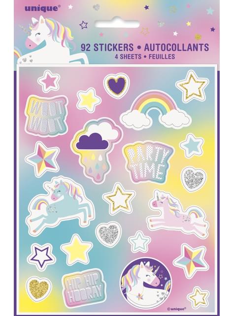 92 mini pegatinas variadas de unicornio - Happy Unicorn - Unique | Funidelia