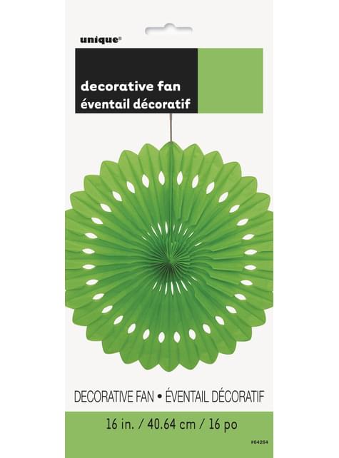 Abanico de papel decorativo color verde lima - Línea Colores Básicos