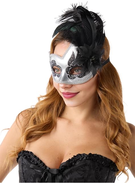 Antifaz veneciano con plumas - Funiglobal | Funidelia
