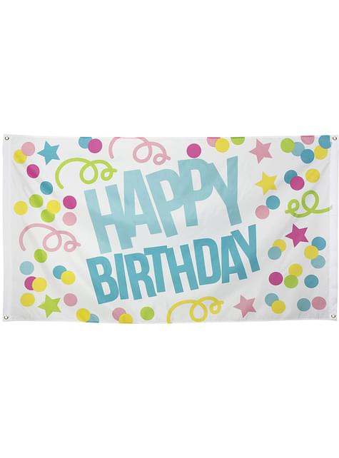 Bandera “Happy Birthday“ azul - Boland | Funidelia