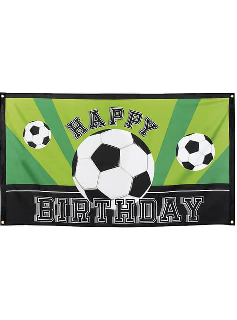 Bandera “Happy Birthday“ con balones de fútbol - Boland | Funidelia