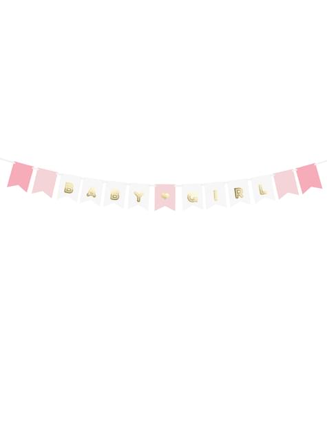 Banderín “Baby Girl“ rosa - Partydeco | Funidelia