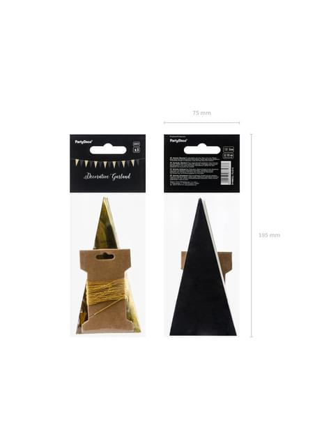 Banderín dorado y negro de papel - Partydeco | Funidelia