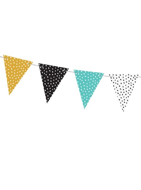 Banderín multicolor de lunares de papel - Dinosaur Party - Partydeco | Funidelia