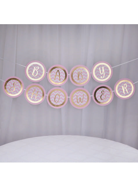 Banderín rosa “Baby shower“ - Pattern Works Pink - Neviti | Funidelia