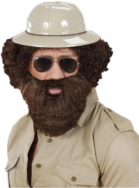 Barba poblada castaña con bigote