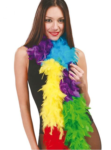 Boa de plumas multicolores - Guirca | Funidelia