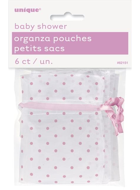 Bolsa blanca con topos rosas - Baby Shower - Unique | Funidelia