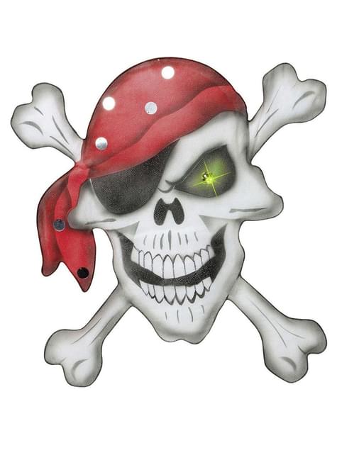 Calavera pirata con pañuelo en chiffón - Widmann | Funidelia