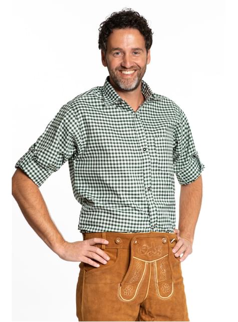 Camisa tirolesa verde para hombre - Partychimp | Funidelia
