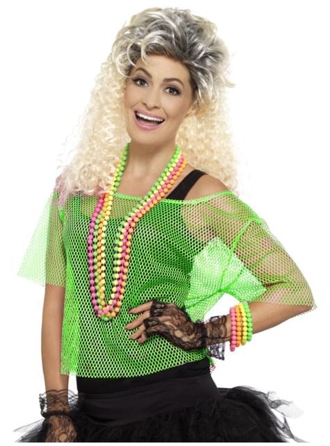 Camiseta de rejilla verde neón para mujer - Smiffys | Funidelia