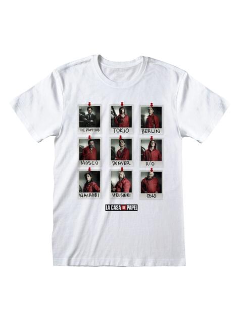Camiseta La Casa de Papel blanca para adulto - Heroes Inc. | Funidelia